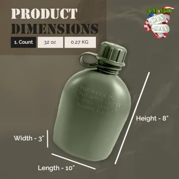Durable Olive Drab Plastic Canteen - Tactical Water Bottle