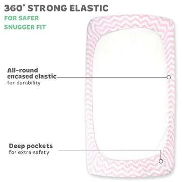 Cradle Sheets Fitted 18 x 36 – Compatible with Arms Reach Co Sleeper Clear Vue, Cambria, Mini Ezee Bassinets – Fits Without Bunching Mattress – Snuggly Soft Jersey Cotton – Pink – 2 Pack