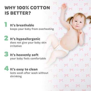Cradle Sheets Fitted 18 x 36 – Compatible with Arms Reach Co Sleeper Clear Vue, Cambria, Mini Ezee Bassinets – Fits Without Bunching Mattress – Snuggly Soft Jersey Cotton – Pink – 2 Pack