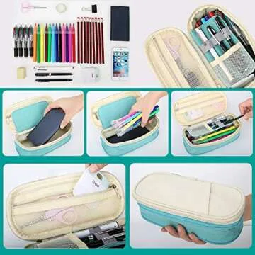 MoKo Large Capacity Pencil Case for Office and School Supplies
