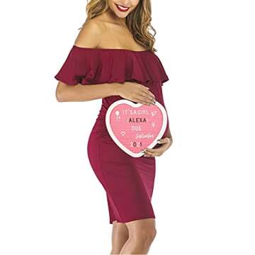 G GAMIT Heart-Shaped Felt Letter Board Message Sign,10x10 inches Message Board with 465 Changeable White&Golden Letters,Numbers,Cursive Words and Stand for Party,Pregnancy,Wall&Tabletop Decor (Pink)