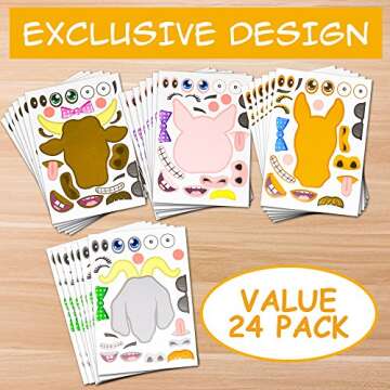 24 Make A Barnyard Farm Animal Stickers - Creative Fun for Kids 3+ at Parties