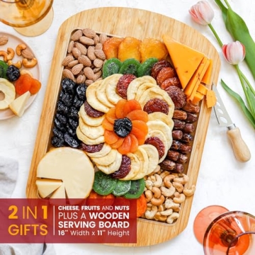 Cheese and Snack Charcuterie Board Gift Basket