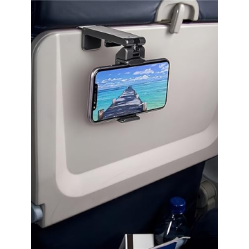 Airplane Phone Holder, Portable Travel Stand Desk Flight Foldable Adjustable Rotatable Selfie Holdin...