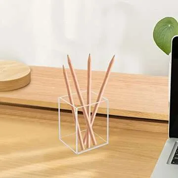 Ptaedex Acrylic Pen Pencil Holder Set for Desk Organization