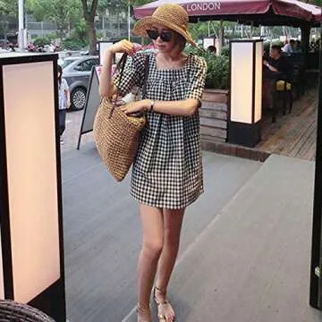 CHIC DIARY Womens Hand-woven Straw Shoulder Bag Large Summer Beach Leather Handles Handbag Tote with Zipper (Khaki)