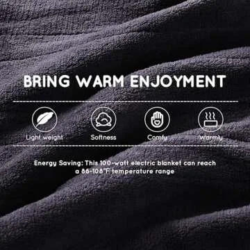 Electric Heated Blanket 72"x84" Full Size with 4 Heating Levels and 10 Hours Auto-Off Large Oversized Heating Blanket with Soft Plush Fabric for Bedding - Dark Grey