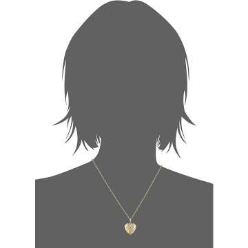 14k Engraved Heart Locket Necklace - 18"