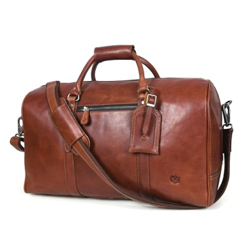 Premium Leather Travel Duffel Bag - Stylish Gym & Carry-On Luggage Gift