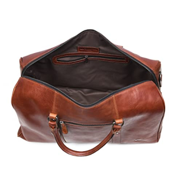 Aaron Leather Travel Duffel Bag - Stylish Gym Carry-On Bag