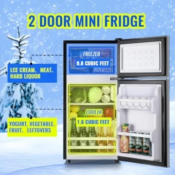TACOOL Compact 2.4 Cu.ft Mini Fridge for Small Spaces