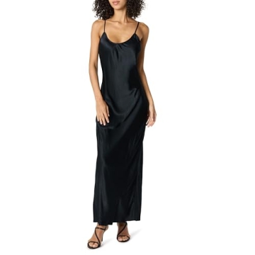 The Drop Women’s Lana Maxi Slip Dress: Elegant Black Maxi for Any Occasion