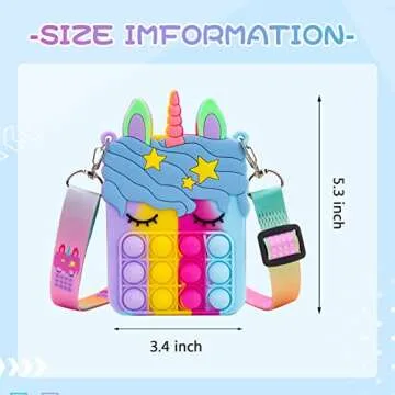 Civan Multi Unicorn Pop Purse for Girls - Fidget Fun Bag