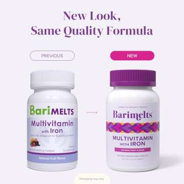 Barimelts Bariatric Multivitamin with Iron - 60 Fast-Dissolving Tablets (1-Month Supply) - Sugar-Fre...
