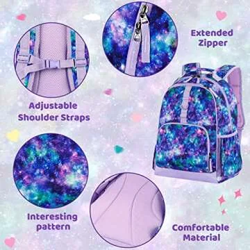 Choco Mocha Galaxy Backpack for Girls - Stylish School Gear