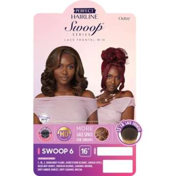 Outre Lace Front Wig - Perfect Hair Line 13X4 - Swoop Series - Swoop 6 (BURGUNDY FLAME)