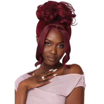 Outre Lace Front Wig - Perfect Hair Line 13X4 - Swoop Series - Swoop 6 (BURGUNDY FLAME)
