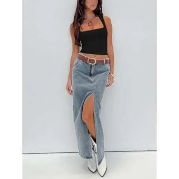 Trendy REORIA Women's Square Neck Crop Top for Summer Fashion