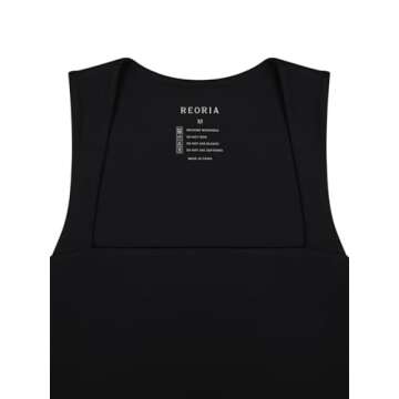 Trendy REORIA Women's Square Neck Crop Top for Summer Fashion