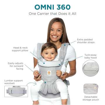 Ergobaby Omni 360 Baby Carrier in Pearl Grey