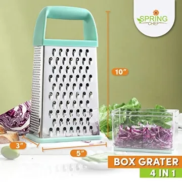 Professional 10" Cheese Grater with Container for Kitchen