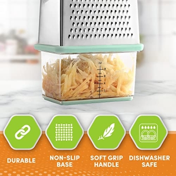 Professional 10" Cheese Grater with Container for Kitchen