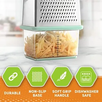 Professional 10" Cheese Grater with Container for Kitchen