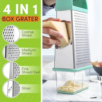Professional 10" Cheese Grater with Container for Kitchen