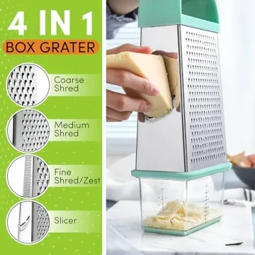 Professional 10" Cheese Grater with Container for Kitchen