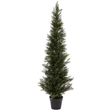 TRESIL 3 Foot Outdoor Artificial Cedar Trees - Potted Decor
