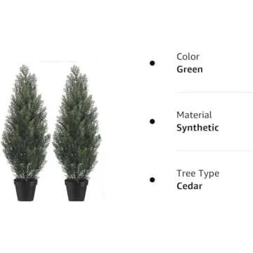 TRESIL 3 Foot Outdoor Artificial Cedar Trees - Potted Decor