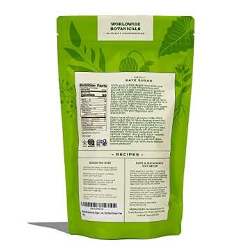 Worldwide Botanicals Organic Date Sugar Powder, 1 Pound - 100% Pure Dried Dates, Natural Whole Food ...
