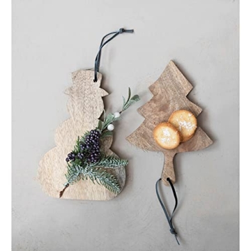 Mango Wood Snowman Cheese Board with Leather Tie