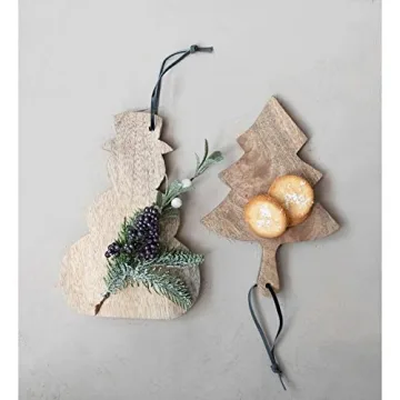Mango Wood Snowman Cheese Board with Leather Tie