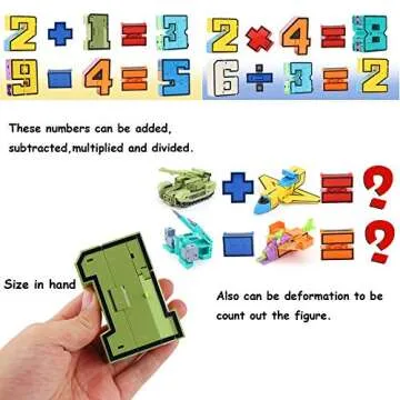 Siiziitoo Number Robots Transforming Action Figure Toys,Number Bots Toys, School Classroom Rewards, Carnival Prizes, Preschool Educational STEM Math Toys for Kids Boys Girls