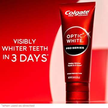 Colgate Optic White Pro Series Whitening Toothpaste with 5% Hydrogen Peroxide, Stain Prevention, 3 o...