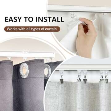 MaKefeile Heavy Duty Ceiling Mount Curtain Track System