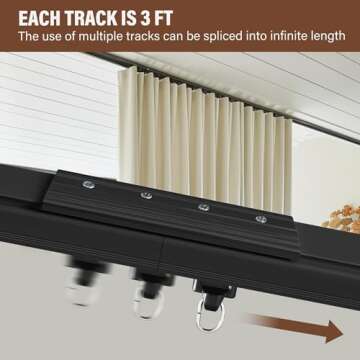 MaKefeile Heavy Duty Ceiling Mount Curtain Track System