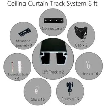 MaKefeile Heavy Duty Ceiling Mount Curtain Track System