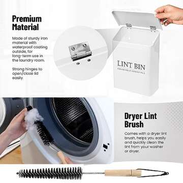KOANE Essentials Magnetic Lint Bin for Laundry Organization