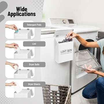 KOANE Essentials Magnetic Lint Bin for Laundry Organization
