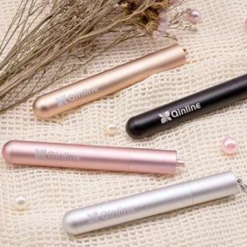 2021 New Year Eve Gift - 4 Pack 9.25'' Rainbow Reusable Metal Straws Collapsible Stainless Steel Drinking Straw Portable Telescopic Keychain Straw with Cleaning Brush & Case