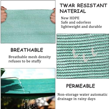 Premium 70% Green Shade Cloth with Grommets for Outdoor Use