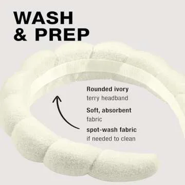 Conair Spa Headband - Make up headband - spa headband for washing face - Bubble headband - Makeup headband - GRWM headband - Ivory