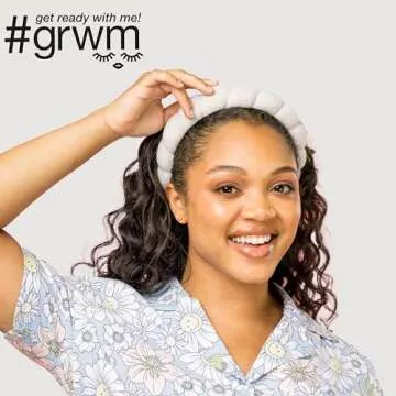 Conair Spa Headband - Make up headband - spa headband for washing face - Bubble headband - Makeup headband - GRWM headband - Ivory