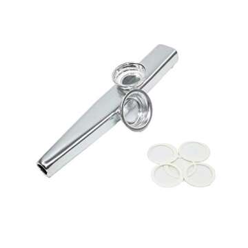 Fartime Silver Aluminum Kazoo with 5 Diaphragms