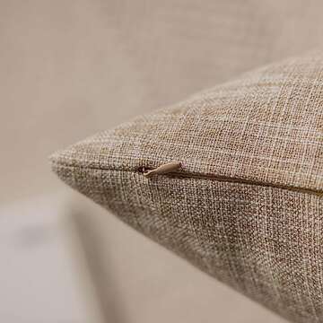 Home Brilliant 24x24 Throw Pillow Covers Linen Textured Throw Pillow Covers Neutral Decorative Pillow Cases for Couch Sofa Bed, 24 x 24 Inch, Set of 2, Burlap