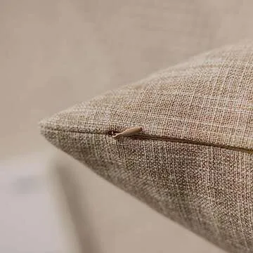 Home Brilliant 24x24 Throw Pillow Covers Linen Textured Throw Pillow Covers Neutral Decorative Pillow Cases for Couch Sofa Bed, 24 x 24 Inch, Set of 2, Burlap