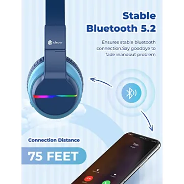 Kids Bluetooth Headphones with LED Lights - iClever BTH12