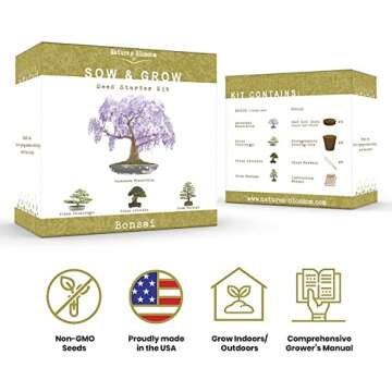 Nature's Blossom Bonsai Tree Kit - Unique Gifts for Indoor & Outdoor Gardening Enthusiasts - Include...